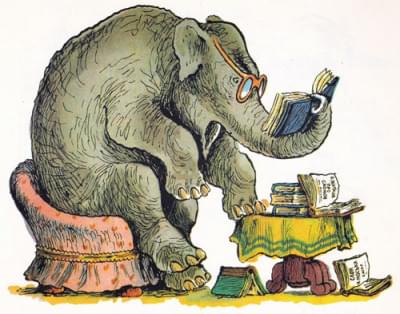 Слониха читает